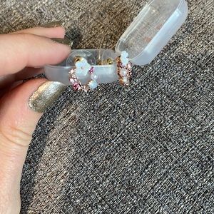 Etsy flashystudionyc rose gold flower studs nwot